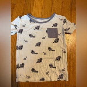 KYTE Baby - Racoon Short Sleeve Pocket - Selling for Material (holes) - 3T